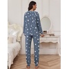 image:imageEkouaer Pajamas Set for Women Soft Comfy Pjs Sets Long Sleeve Sleepwear Loungewear SXXLGray White Star