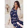 image:imageEkouaer Pajamas Set for Women Soft Comfy Pjs Sets Long Sleeve Sleepwear Loungewear SXXLNavy Blue Christmas
