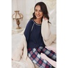 image:imageEkouaer Pajamas Set for Women Soft Comfy Pjs Sets Long Sleeve Sleepwear Loungewear SXXLNavy Plaid