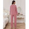 image:imageEkouaer Pajamas Set for Women Soft Comfy Pjs Sets Long Sleeve Sleepwear Loungewear SXXLOld Rose