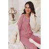 image:imageEkouaer Pajamas Set for Women Soft Comfy Pjs Sets Long Sleeve Sleepwear Loungewear SXXLOld Rose