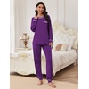 image:imageEkouaer Pajamas Set for Women Soft Comfy Pjs Sets Long Sleeve Sleepwear Loungewear SXXLPurple