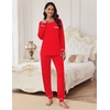image:imageEkouaer Pajamas Set for Women Soft Comfy Pjs Sets Long Sleeve Sleepwear Loungewear SXXLRed