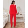 image:imageEkouaer Pajamas Set for Women Soft Comfy Pjs Sets Long Sleeve Sleepwear Loungewear SXXLRed