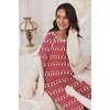 image:imageEkouaer Pajamas Set for Women Soft Comfy Pjs Sets Long Sleeve Sleepwear Loungewear SXXLRed Teddy