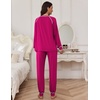 image:imageEkouaer Pajamas Set for Women Soft Comfy Pjs Sets Long Sleeve Sleepwear Loungewear SXXLRose Red