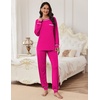 image:imageEkouaer Pajamas Set for Women Soft Comfy Pjs Sets Long Sleeve Sleepwear Loungewear SXXLRose Red