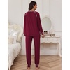 image:imageEkouaer Pajamas Set for Women Soft Comfy Pjs Sets Long Sleeve Sleepwear Loungewear SXXLWine Red