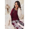 image:imageEkouaer Pajamas Set for Women Soft Comfy Pjs Sets Long Sleeve Sleepwear Loungewear SXXLWine Red Plaid