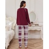image:imageEkouaer Pajamas Set for Women Soft Comfy Pjs Sets Long Sleeve Sleepwear Loungewear SXXLWine Red Plaid