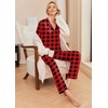 image:imageEkouaer Pajamas Womens Long Sleeve Sleepwear Soft Button Down Loungewear Pjs Lounge Set Nightwear XSXXLBlack and Red Plaid