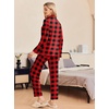 image:imageEkouaer Pajamas Womens Long Sleeve Sleepwear Soft Button Down Loungewear Pjs Lounge Set Nightwear XSXXLBlack and Red Plaid