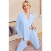 image:imageEkouaer Pajamas Womens Long Sleeve Sleepwear Soft Button Down Loungewear Pjs Lounge Set Nightwear XSXXLBlue