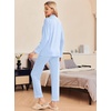 image:imageEkouaer Pajamas Womens Long Sleeve Sleepwear Soft Button Down Loungewear Pjs Lounge Set Nightwear XSXXLBlue