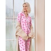 image:imageEkouaer Pajamas Womens Long Sleeve Sleepwear Soft Button Down Loungewear Pjs Lounge Set Nightwear XSXXLBow Knot Pink