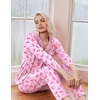image:imageEkouaer Pajamas Womens Long Sleeve Sleepwear Soft Button Down Loungewear Pjs Lounge Set Nightwear XSXXLBow Knot Pink