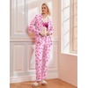 image:imageEkouaer Pajamas Womens Long Sleeve Sleepwear Soft Button Down Loungewear Pjs Lounge Set Nightwear XSXXLBow Knot Pink