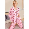 image:imageEkouaer Pajamas Womens Long Sleeve Sleepwear Soft Button Down Loungewear Pjs Lounge Set Nightwear XSXXLBow Knot Pink Red