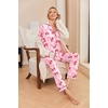 image:imageEkouaer Pajamas Womens Long Sleeve Sleepwear Soft Button Down Loungewear Pjs Lounge Set Nightwear XSXXLBow Knot Pink Red