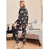 image:imageEkouaer Pajamas Womens Long Sleeve Sleepwear Soft Button Down Loungewear Pjs Lounge Set Nightwear XSXXLChristmas Black With Snowman