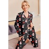 image:imageEkouaer Pajamas Womens Long Sleeve Sleepwear Soft Button Down Loungewear Pjs Lounge Set Nightwear XSXXLChristmas Black With Snowman