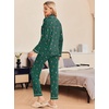image:imageEkouaer Pajamas Womens Long Sleeve Sleepwear Soft Button Down Loungewear Pjs Lounge Set Nightwear XSXXLChristmas Green With Elk
