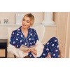 image:imageEkouaer Pajamas Womens Long Sleeve Sleepwear Soft Button Down Loungewear Pjs Lounge Set Nightwear XSXXLChristmas Navy