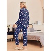 image:imageEkouaer Pajamas Womens Long Sleeve Sleepwear Soft Button Down Loungewear Pjs Lounge Set Nightwear XSXXLChristmas Navy