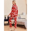 image:imageEkouaer Pajamas Womens Long Sleeve Sleepwear Soft Button Down Loungewear Pjs Lounge Set Nightwear XSXXLChristmas Red With Santa Pattern