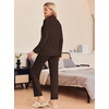 image:imageEkouaer Pajamas Womens Long Sleeve Sleepwear Soft Button Down Loungewear Pjs Lounge Set Nightwear XSXXLCoffee