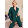 image:imageEkouaer Pajamas Womens Long Sleeve Sleepwear Soft Button Down Loungewear Pjs Lounge Set Nightwear XSXXLDark Green