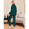 image:imageEkouaer Pajamas Womens Long Sleeve Sleepwear Soft Button Down Loungewear Pjs Lounge Set Nightwear XSXXLDark Green