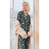image:imageEkouaer Pajamas Womens Long Sleeve Sleepwear Soft Button Down Loungewear Pjs Lounge Set Nightwear XSXXLDark Grey White Stars