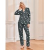 image:imageEkouaer Pajamas Womens Long Sleeve Sleepwear Soft Button Down Loungewear Pjs Lounge Set Nightwear XSXXLDark Grey White Stars