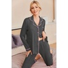 image:imageEkouaer Pajamas Womens Long Sleeve Sleepwear Soft Button Down Loungewear Pjs Lounge Set Nightwear XSXXLDeep Flower Gray