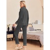 image:imageEkouaer Pajamas Womens Long Sleeve Sleepwear Soft Button Down Loungewear Pjs Lounge Set Nightwear XSXXLDeep Flower Gray
