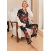 image:imageEkouaer Pajamas Womens Long Sleeve Sleepwear Soft Button Down Loungewear Pjs Lounge Set Nightwear XSXXLFloral Black