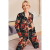 image:imageEkouaer Pajamas Womens Long Sleeve Sleepwear Soft Button Down Loungewear Pjs Lounge Set Nightwear XSXXLFloral Black