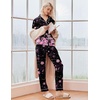 image:imageEkouaer Pajamas Womens Long Sleeve Sleepwear Soft Button Down Loungewear Pjs Lounge Set Nightwear XSXXLFloral Black Pink