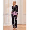 image:imageEkouaer Pajamas Womens Long Sleeve Sleepwear Soft Button Down Loungewear Pjs Lounge Set Nightwear XSXXLFloral Black Pink