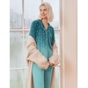 image:imageEkouaer Pajamas Womens Long Sleeve Sleepwear Soft Button Down Loungewear Pjs Lounge Set Nightwear XSXXLFloral Blue Green