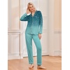 image:imageEkouaer Pajamas Womens Long Sleeve Sleepwear Soft Button Down Loungewear Pjs Lounge Set Nightwear XSXXLFloral Blue Green