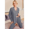 image:imageEkouaer Pajamas Womens Long Sleeve Sleepwear Soft Button Down Loungewear Pjs Lounge Set Nightwear XSXXLGray