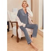 image:imageEkouaer Pajamas Womens Long Sleeve Sleepwear Soft Button Down Loungewear Pjs Lounge Set Nightwear XSXXLGray