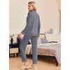 image:imageEkouaer Pajamas Womens Long Sleeve Sleepwear Soft Button Down Loungewear Pjs Lounge Set Nightwear XSXXLGray
