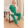 image:imageEkouaer Pajamas Womens Long Sleeve Sleepwear Soft Button Down Loungewear Pjs Lounge Set Nightwear XSXXLGreen