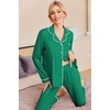 image:imageEkouaer Pajamas Womens Long Sleeve Sleepwear Soft Button Down Loungewear Pjs Lounge Set Nightwear XSXXLGreen