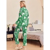 image:imageEkouaer Pajamas Womens Long Sleeve Sleepwear Soft Button Down Loungewear Pjs Lounge Set Nightwear XSXXLGreen Leaves