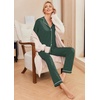 image:imageEkouaer Pajamas Womens Long Sleeve Sleepwear Soft Button Down Loungewear Pjs Lounge Set Nightwear XSXXLGreen With White Dots