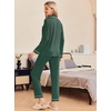 image:imageEkouaer Pajamas Womens Long Sleeve Sleepwear Soft Button Down Loungewear Pjs Lounge Set Nightwear XSXXLGreen With White Dots